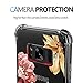 KIOMY Clear Case for Samsung Galaxy S8+ / S8 Plus, Shockproof Bumper Protective Cell Phone Back Cover with Airbags Corners, TPU Silicone Cute Case with Red Flower Floral Design