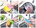 5 Pack Antibacterial Silicone Dish Scrubber Dishwashing Cleaning Brush and 5 Scouring Pads for Bonus, Carnatory Fruit and Vegetable Washer Heat Insulation Pad For Kitchen Wash Pot Pan Dish Bowl