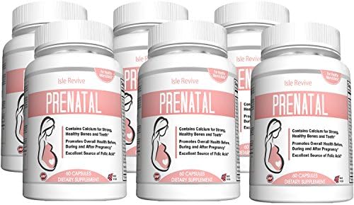 Prenatal Vitamins All Natural Multivitamin - Folic Acid Biotin Calcium Iron Vitamin B Zinc Fenugreek Boosts Energy Easy on Stomach for Breastfeeding Mothers and Pregnant Women 6 Bottles 60 Capsules