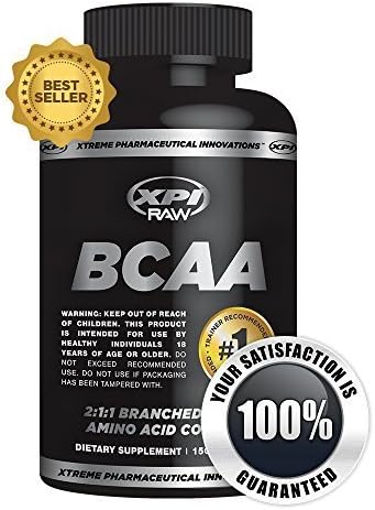 XPI Raw BCAA Energy - 150 Capsules - 2:1:1 Branched Chain Amino Acid Complex and Caffeine - Reduce Recovery Time and Increase Lean Muscle