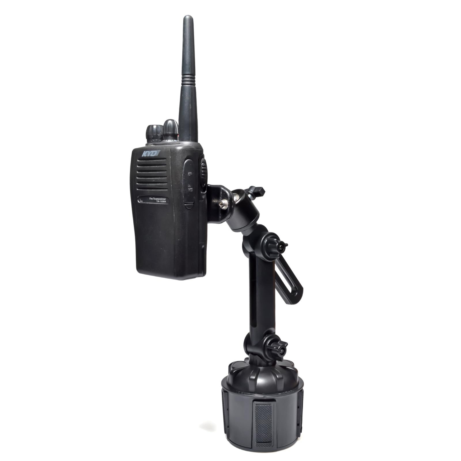 UAYESOK Cup Radio Holder for Car, Universal Walkie Talkie Cup Adjust Mount Compatible with Motorola Kenwood Baofeng Handheld Two Way Radio Belt Clip for Car Truck SUV Vehicle (S-1)