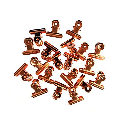 Metal Bulldog Clips, 1.25 Inches, Pack of 20 (Rose Gold)