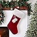 EDLDECCO 20.5 inch Snowy White Cozy Faux Fur Christmas Stocking with Little Faux Fur Ball for Holiday Party Decorations Gift-One Piece (White and Red)