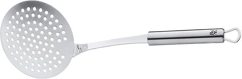Profi Plus - Juego de Cocina 6 piezas, Estante para Colgar con 5 Ayudantes, Cucharón, Espumadera, Cuchara para salsa, Espátula, Tenedor para carne, Acero Inoxidable Pulido