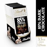 Lindt Excellence Extra Dark Chocolate 85% Cocoa, 3.5-Ounce Packages (Pack of 12)