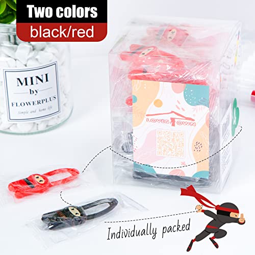 AMOR PRESENT 50PCS Slingshot Ninja Toys, Funny Finger Toys Stretchy Flying Ninjas Red Black Great Birthday Gift Party Favors Idea