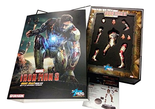 Dragon Models Iron Man 3 MK XLII Battle-Damaged Armor Action Hero Vignette Statue, 1:9 Scale