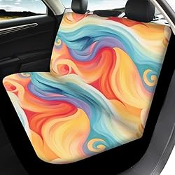 Semiouray Tie-Dye Rainbow Print Luxurous 3 Pcs Car