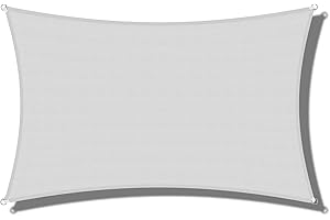 Coarbor 10'x10' Waterproof Sun Shade Sail Rectangle Canopy Shade Cover for Patio Outdoor Backyard Lawn Garden Pergola, Light Grey