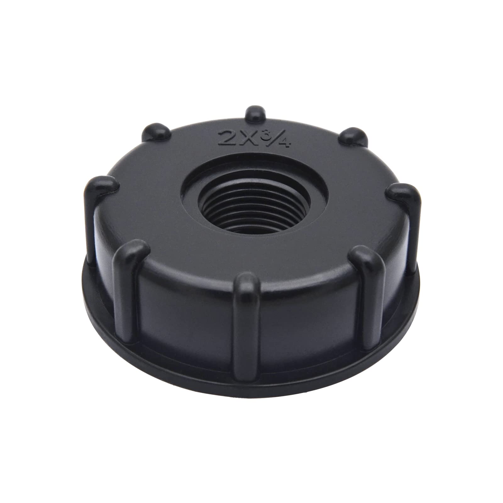 IBC Tank Fitting Valve Connector 3/4 inch Leak-Proof Adapter Female Threaded Straight Connector Water Tank Tap Replacement Valve Parts for Home Garden (S60*6, Black)