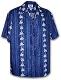 Hawaiian Shirt for Men - Blue w/ White Palm Trees, X-Large