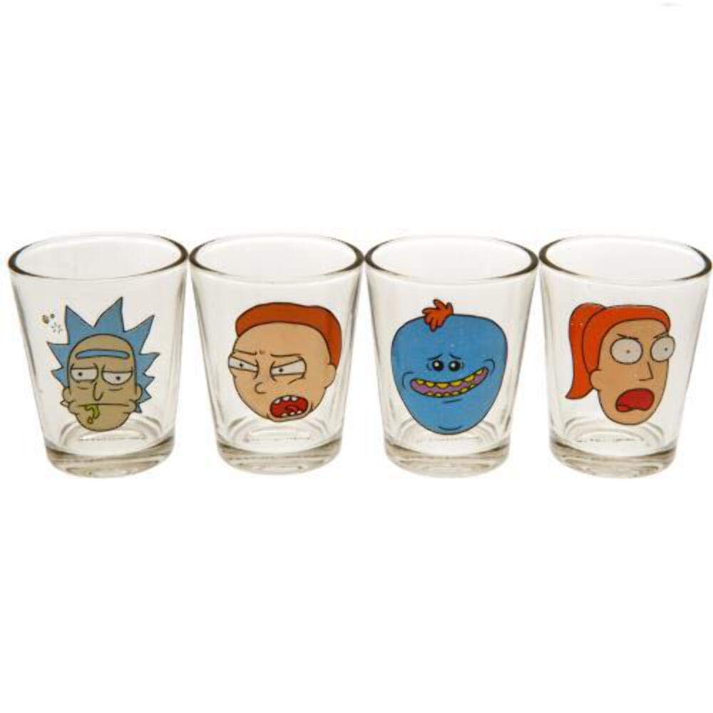 Rick & Morty Faces Shot Glasses - Set of 4