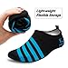 Cevinee Slip-on Water Shoes, Anti-slip Athletic Aqua Socks, for Outdoor Pool Beach Swim Exercise Workout - Blue Stripe, XL (US Women  9-10, Men  7.5-8.5)