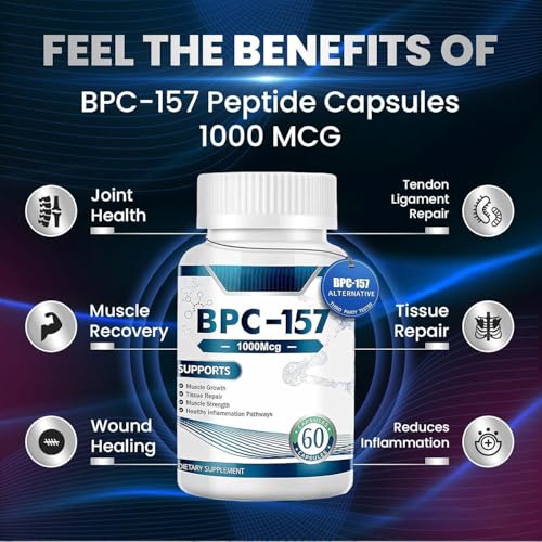 𝗕𝗣𝗖 𝟭𝟱𝟳 Peptide Capsules, 𝗕𝗣𝗖 - 𝟭𝟱𝟳 Pro 1000mcg, New Protective Compound 𝟭𝟱𝟳 Non-Gmo, Gluten Free Supplement for Faster Recovery, 60 Capsules (BPC-157)