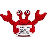 Royid Positive Crab Crochet Birthday Gifts for Women Men Best Friend Teacher Coworker Nurse Mom Dad Handmade Emotional Inspirational Support Nuggets Christmas Small Gifts