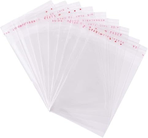 Amazon Beadthoven 1000枚 10x6cm 長方形 自己接着 ミニ 透明opp袋 パッケージ 包装袋 透明のセロファンの袋 小分け ラッピング お菓子 クッキー チョコレート バレンタイン ホワイトデー お祝い プレゼント ギフトバッグ 袋 文房具 オフィス用品