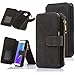 Galaxy Note 5 Case, CaseUp 12 Card Slot Series - [Zipper Cash Storage] Premium Flip PU Leather Wallet Case Cover With Detachable Magnetic Hard Case For Samsung Galaxy Note 5, Black
