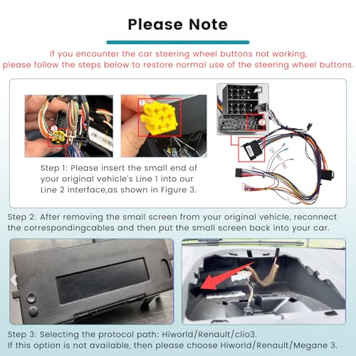 Hikity 2+64G Car Radio for Renault Clio 3 2005-2014 with Carplay Android Auto, 9 Inch Touch Screen Android 15 Radio with Mirror Link FM/RDS EQ WiFi Bluetooth GPS SWC Camera
