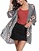 Abollria Women 3/4 Sleeve Floral Chiffon Casual Loose Kimono Cardigan Capes Grey