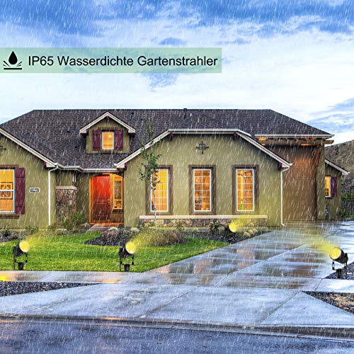 Gartenleuchten,Aourow 3W x 4 Warmweiße LED Garten landschafts beleuchtung mit Metall-Erdspieß,IP65 Wasserdichter Niederspannungs-Außenstrahler für Garten/Rasen/Terrasse/Gehweg/Baum,4er-Set