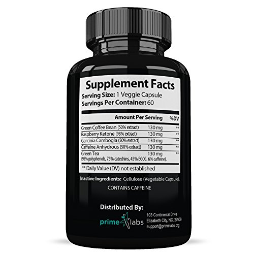 Advanced Fat Burner for Women and Men - Diet Weight Loss Pills Supplements - Natural Ingredients ft. Green Coffee Bean & Raspberry Ketone - Boost Energy and Carb Blocker - Prime Labs