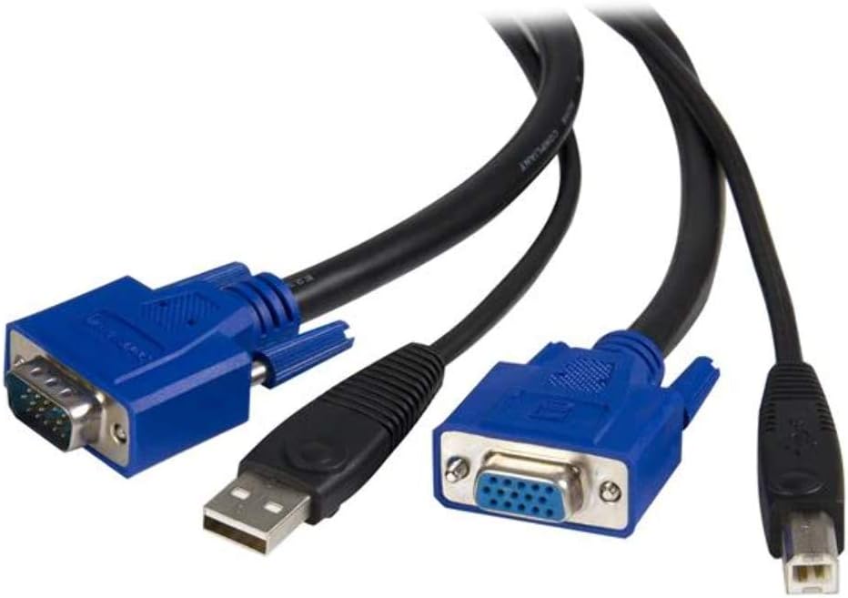 Startec SVUSB2N1_6 6ft 2in1 USB KVM Cable, black, 6 ft/2 m - VGA