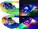 [4-PACK] Light Up Track Replacement Race Cars Toy | w/ 5 LED Lights | Glow in the Dark | For Independent & Track Play | Track Accessories Compatible with Most Tracks for Boys and Girls