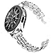 TOYOUTHS Compatible with Samsung Galaxy Watch 7/FE/6/5/4 40mm 44mm Bands, 20mm Metal Chain Strap for Galaxy Watch 6 Classic 43mm 47mm/Watch 5 Pro 45mm/Watch 4 Classic/Watch 3 41mm/Active 2, Silver