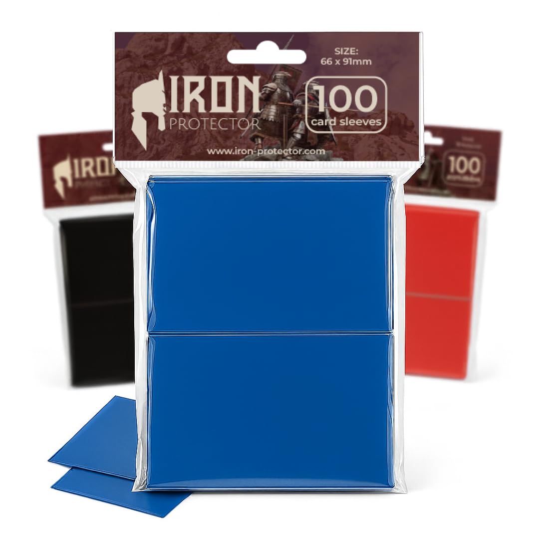 100 Card Sleeves Standard Size 66x91mm MTG Trading Card Sleeves for Standard Decks and TCG Durable Plastic Protectors Shuffle Lorcana Scratch Resistant Clear Sleeves for Collectible Cards (Red)