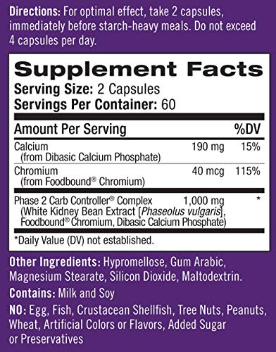 Natrol Carb Intercept with Phase 2 Carb Controller Capsules, White Kidney Bean Extract, Helps Control Carbs, Helps Metabolize Fats, Clinically Tested, Promotes Healthy Body Weight, 1,000mg, 120 Count - Thumbnail 2