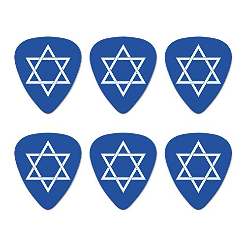Star of David Jewish Israel Ancient Religion Symbol Novelty Guitar Picks Medium Gauge - Set of 6