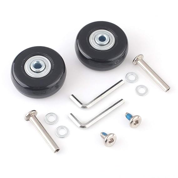 MEJOSER Gepäck Koffer Ersatz Wheels Rad Gummi Metall für Trolley Gepäckkoffer Hartschalenk ffer (45 * 6 * 18mm)