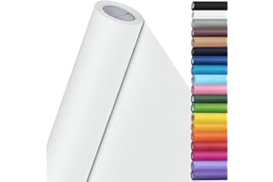 SMART&CASUAL 15" x 450" (37.5') Kraft Paper Roll for Art Craft Supplies Gift Wrapping Moving Packing Kids Painting Drawing Paint Easel Poster Chart Paper (White, 15" W x 450" L (37.5'))