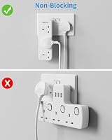 Mscien 3 Gang Plug Adaptor with LED, Individually Switched UK Wall Socket view 3