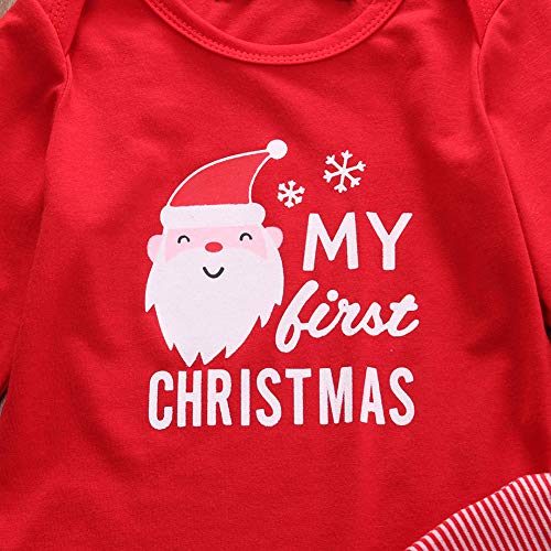 Pijama Bebé Navideño De Una Pieza Con Estampado De Renos Y Rayas, Suave Y Calentito Para Recién Nacidos Y Niños