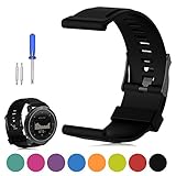 Feskio Suuto Traverse/Traverse Alpha GPS Outdoor Watch Band Replacement Soft Silicone Wrist Watch Strap with Screwdrivers and Lug Adapters for Suuto Traverse/Traverse Alpha GPS Outdoor Watch