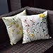Whoyun Decorative Spring Farmhouse Throw Pillow Covers Home Decor Pillowcases Floral Linen Soft Cushion Cover 18 x 18