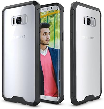 Galaxy S8 Case, OlymTek [Slim Fit] Soft TPU Coner Bumper Anti-Scratch Hard PC Back Protective Clear Case Cover for Samsung Galaxy S8 (Clear Black)