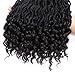 6 Packs Faux Locs Crochet Hair 20 Inch Wavy Curly Goddess Locs Crochet Hair Braiding Hair with Curly Ends Pre Looped Goddess Faux Locs crochet hair for Black Women Soft Locs Hair Extension(1B)