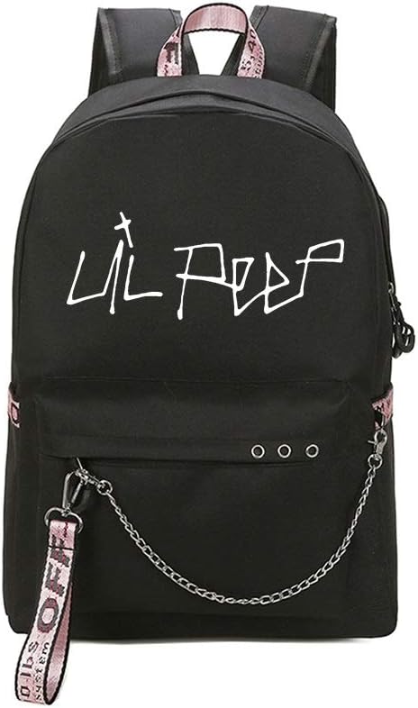 Lil PEEP Casual Backpack Beautiful Backpack Water Resistant Campus School Travel Daypack Business Rucksack for Women Unisex (Color : Black07, Size : 30 X 13 X 43cm)