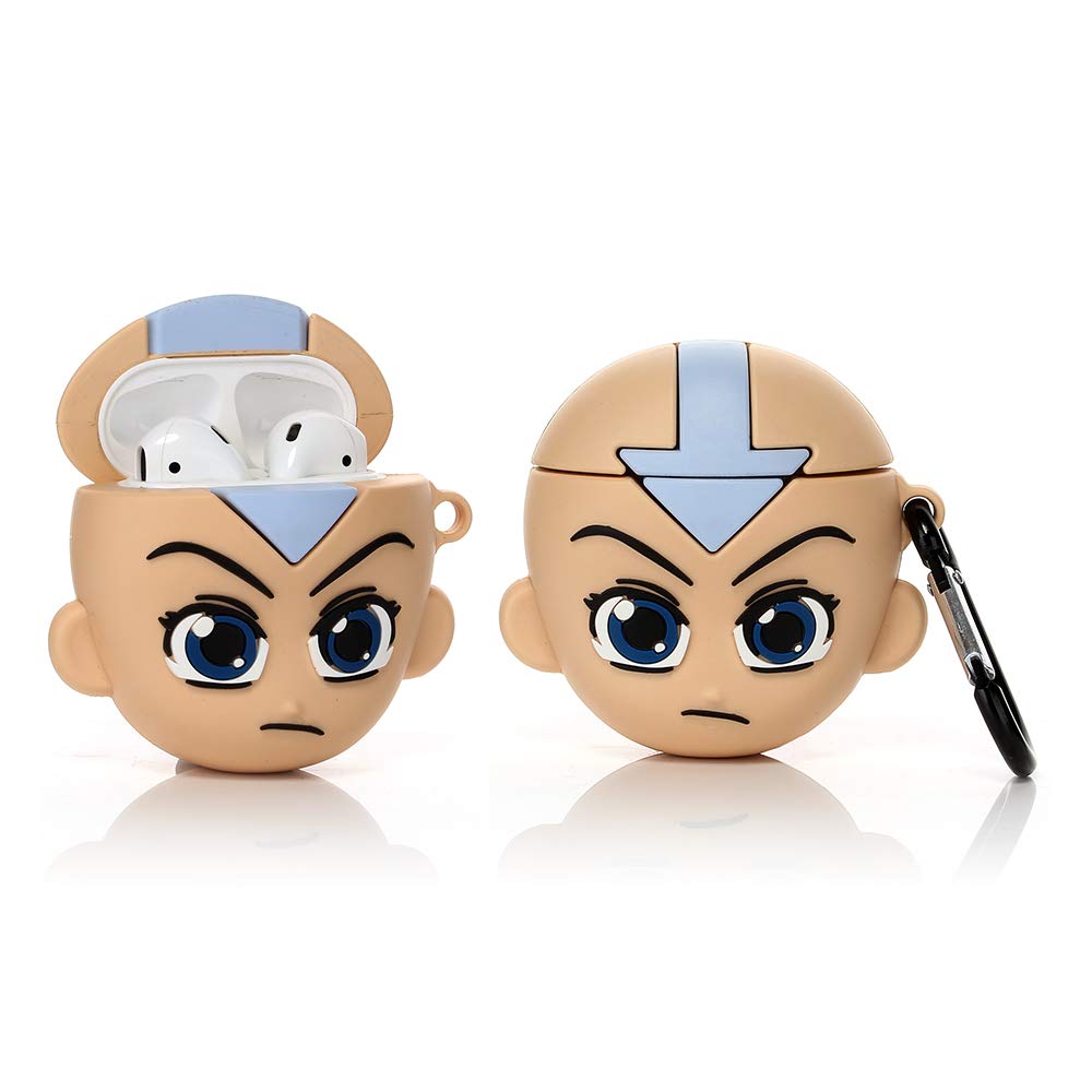 YIGEYI Silicone Case Compatible with Airpods 1&2 Funny Cute 3D Cartoon Cover [Game Animation Cartoon Series] (Aang)