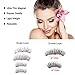 Magnetic lashes 3 Magnets Natural Full Eye Dual Magnetic Eyelashes Ultra Thin Magnet Lashes 3D fake lashes with Eyelash Applicator(2 Pairs)