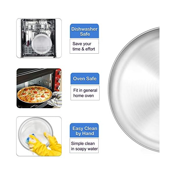 P&P CHEF 10Inch Pizza Pan, Stainless Steel Pizza Crisper Tray, Round