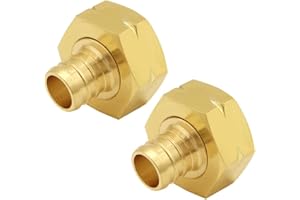 Joywayus 3/4" PEX x 3/4" Female GHT Hex Brass Garden Water Hose Pipe Connector Fittings for House/Boat/Lawn/Power Wash/Irriga