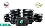 Meal Prep Containers | 1 Compartment | USA Made | Bento Box | 16 Pack Food Storage Lunchbox
