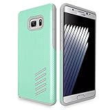 Samsung Galaxy Note 7 Case, BENTOBEN [Bamboo Series] Hybrid Dual Layer Rugged Polycarbonate Hard Back Cover Silicone Soft Bumper for Galaxy Note 7, Mint Green+Gray