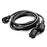 SIMBR 6 feet Extension Cord with 2 Outlet, for outdoor and indoor use, Flat Plug, 3 prong, UL Listed, 16AWG SJTW