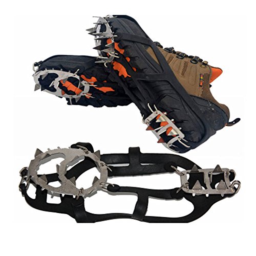 Gear 18 Tooth Crampons Cleats Set Fishing Outdoor Climbing Snow Ice Crampons Catch Snow Claw Antiskid Shoe Spikes(1 pair)