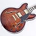 2019 NEW GROTE 335 style Jazz Electric Guitar Flame Maple top Semi-Hollow Body Gold Hardware (brown)
