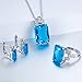 J.MOSUYA 925 Sterling Silver Plated Jewelry Set for Women, Swarovski Element Crystal Earring Necklace Set